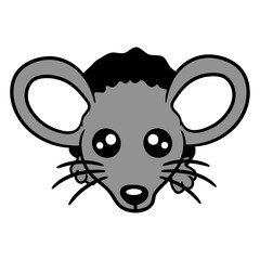 Mouse Looks out of a Wall Hole Cute Funny Comic Design Lover Art Vector Illustration Card T-Shirt Poster Sticker Graphic Print Decorative Drawing Isolated Logo Decoration Symbol Creative Cool Style
