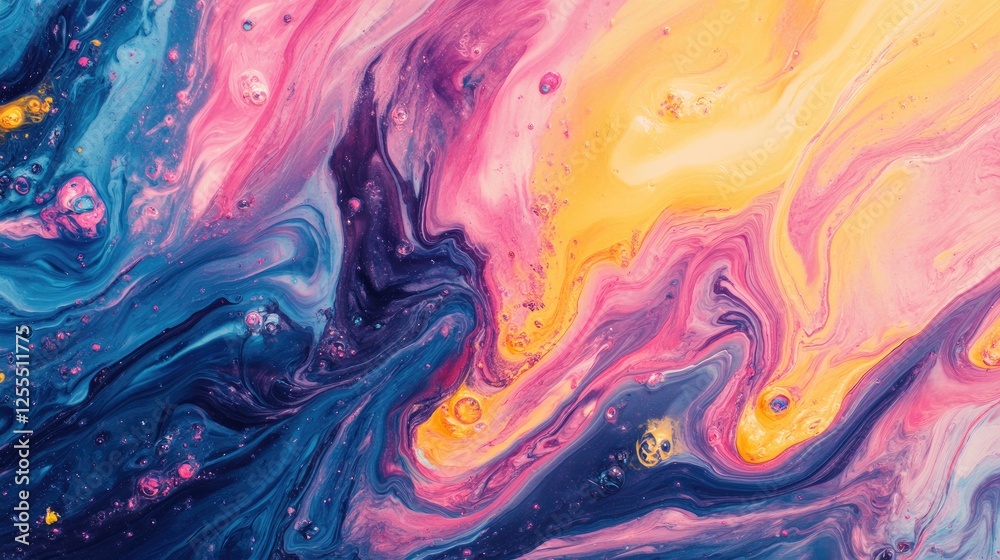 Aufkleber A burst of vibrant paint splashing and swirling in water, creating clouds of color that merge into stunning gradients, highlighting fluid dynamics