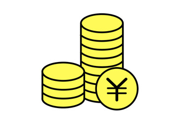 積み上げたお金のアイコン　円