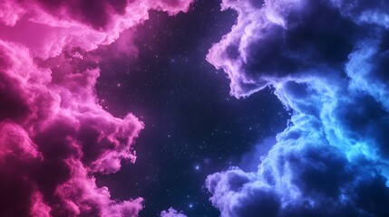 Fototapeta premium Vibrant Cosmic Clouds in an Ethereal Night Sky