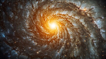 Fototapeta premium Stunning Spiral Galaxy with Bright Core and Starry Background