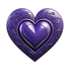 red heart 3d render icon isolated on transparent background cutout