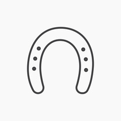 Horseshoe vector icon isolated in black line