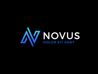 Geometric Creative Letter N Logo Template. Vector Icon.
