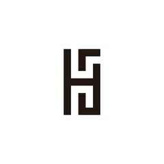 Obraz premium Letter HG round, square geometric symbol simple logo vector