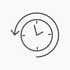 Past time vector icon isolated in black line