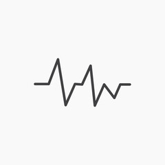 Pulse vector icon isolated in black line