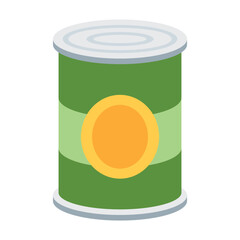 Canned Food Vector Icon - Preserved Food Container Illustration