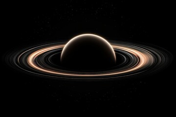 Stunning saturn with rings illuminated in space