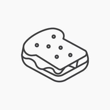 recommend clip art: Sandwich vector icon isolated in black line