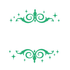  Green floral ornament with sparkles 