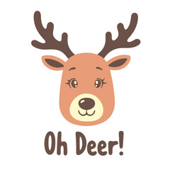 Fototapeta premium Cartoon deer head 