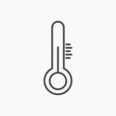 Temperature vector icon isolated in black line