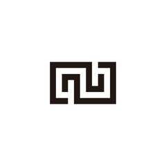 Letter N, unique, square geometric symbol simple logo vector
