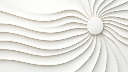Abstract White Background with Flowing Waves and Central Circle Design for Modern Aesthetic