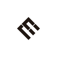 Letter n and E square, geometric symbol simple logo vector
