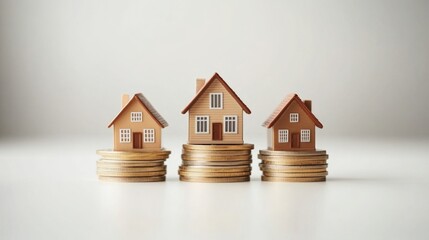 Real estate loan concept, accountant working with financial spreadsheets, stacks of money, and a house model