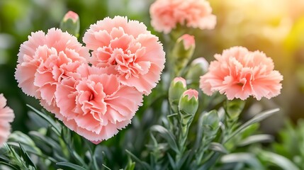 Close up of a pink carnation flower showcasing delicate petals and intricate details