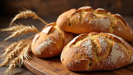 A textured, light-brown wooden cutting board sits gracefully atop a rustic wooden surface, its grainy texture invitingly displayed in this intimate close-up view