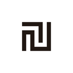 Letter N number 1 square geometric symbol simple logo vector