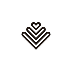 Obraz premium Three hearts, curve geometric symbol simple logo vector