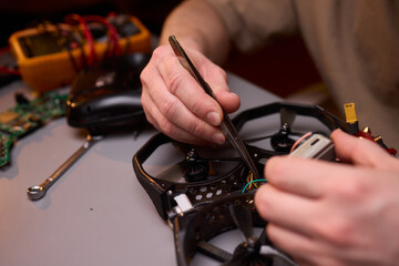 The detailed Drone Repair Process carried out meticulously in a specialized workshop setup