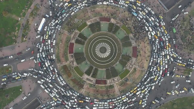 Drone shot of Damascus, Celebrations for the fall of Bashar al-Assad.