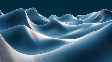 Fototapeta premium Abstract Blue Undulating Landscape Digital Art