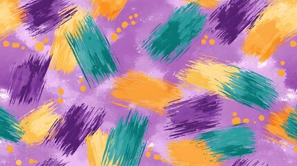 Colorful Abstract Brush Stroke Pattern on Purple Background