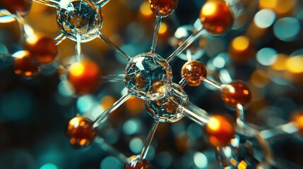Futuristic Molecular Structure Meets AI Technology