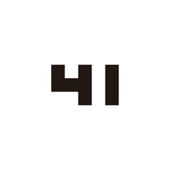Obraz premium Number 41 square geometric symbol simple logo vector