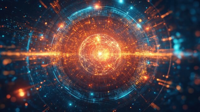 Futuristic Molecular Concept Illustration - Powered by Adobe