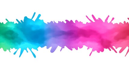 Fototapeta premium Vibrant Abstract Watercolor Brush Stroke in Blue and Pink Shades
