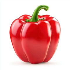 Single Red Bell Pepper Studio Shot