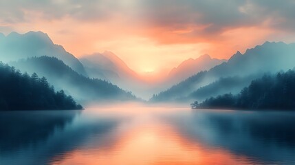 Fototapeta premium A softly illuminated gradient creating the effect of gentle morning light.