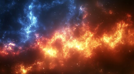 Fototapeta premium Celestial Fire And Ice Cosmic Nebula