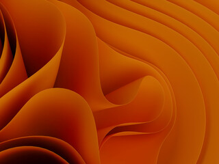 Abstract design with dynamic curves and lines in orange tones