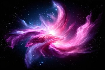 Colorful cosmic nebula swirling with vibrant gases in a deep space setting