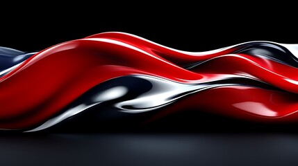 Abstract Red Black And White Wavy Fluid Design