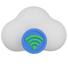 3d render  Cloud Wifi  illustration