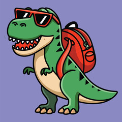 Fototapeta premium Backtoschool dino Vector Illustration