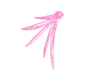 Crayon drawn Comets, twinkle and blinking starburst . Vector pencil scribble space star element illustration isolated on white background.