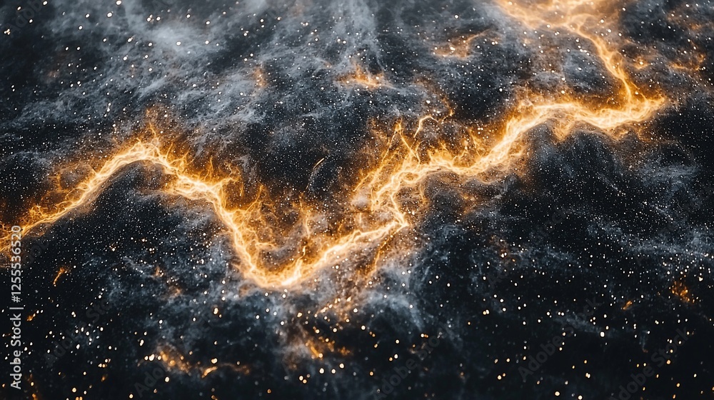Poster cosmic energy flows through nebula, sparking stardust. background use science fiction