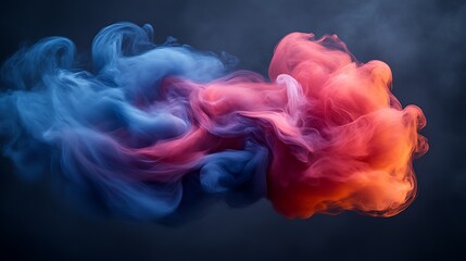 Fototapeta premium Abstract Blue and Red Ink Swirls in Water