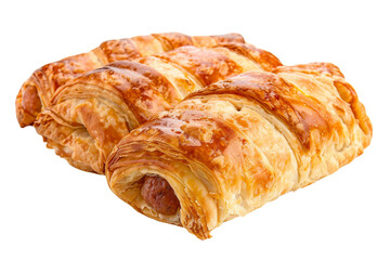 Freshly Baked Sausage Roll Puff Pastry for Warm Comfort Isolated on Transparent Background