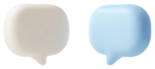 PNG 3d speech bubbles design white blue.