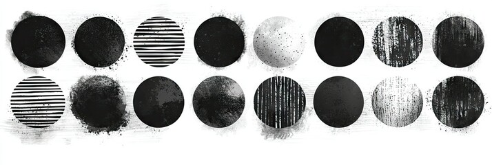 Abstract Black and White Circular Design Elements