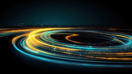 Fototapeta premium Abstract City Lights Spiral at Night