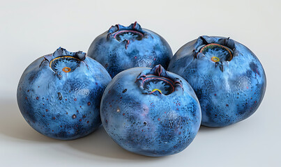 Obraz premium Fresh Blueberry Close-Up Isolated on White