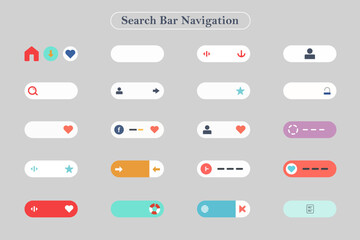Search Bar Or Navigation Bar Icon Elements Design
